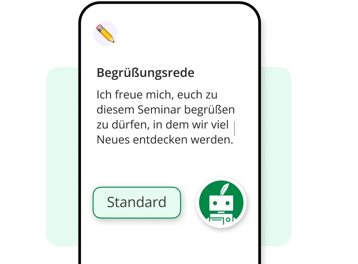 Textumschreiber Modi in App